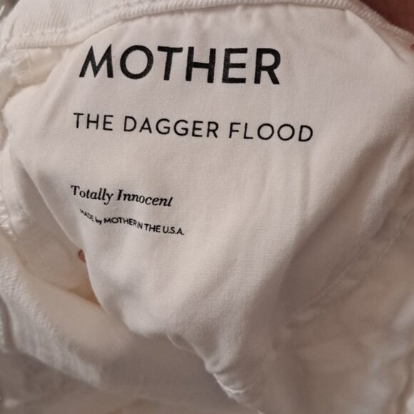 Mother Dagger FloodHighRise Straight Cut V Shaped Hem White Jean S26 Excellent - Picture 10 of 11